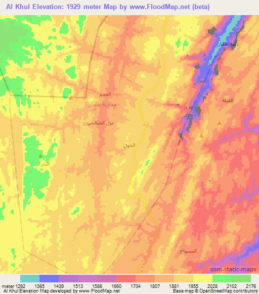 Elevation Of Al Khul,yemen Elevation Map, Topography, Contour