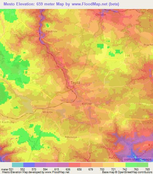 Elevation of Mesto,Czech Republic Elevation Map, Topography, Contour