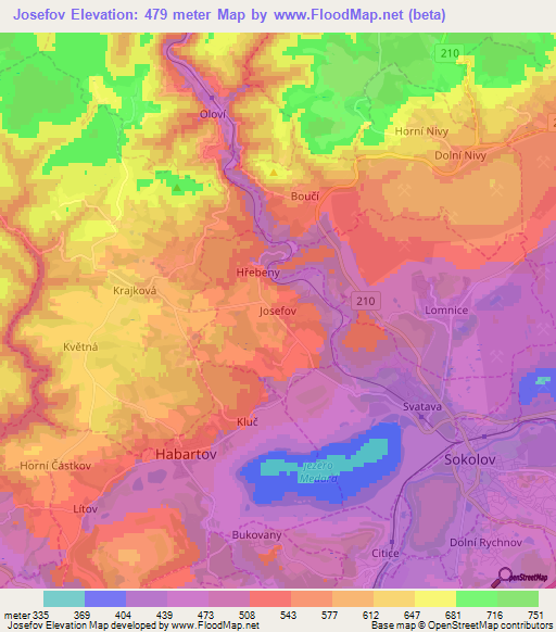 Elevation Of Josefov Czech Republic Elevation Map Topography Contour