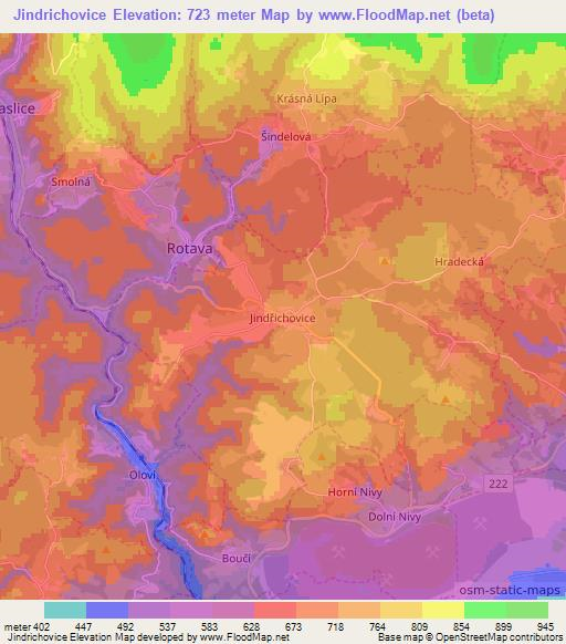 Elevation Of Jindrichovice Czech Republic Elevation Map Topography Contour