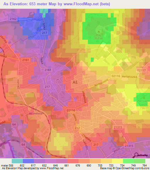 As,Czech Republic Elevation Map