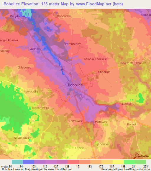 Bobolice,Poland Elevation Map