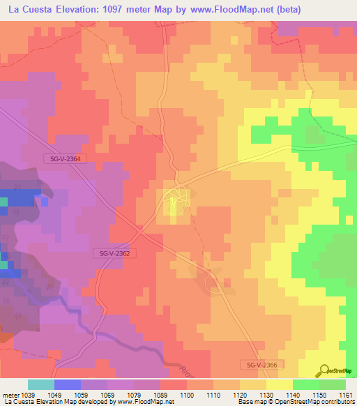 La Cuesta,Spain Elevation Map