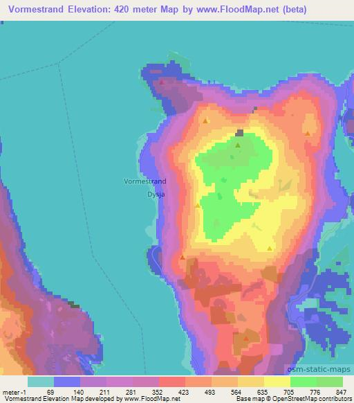 Vormestrand,Norway Elevation Map