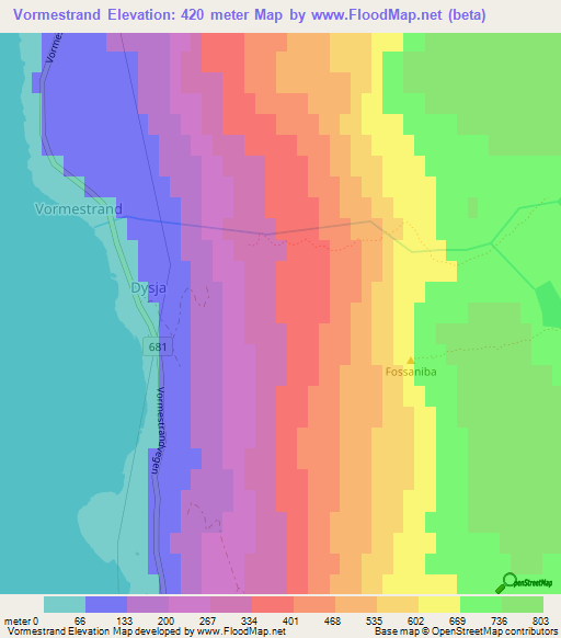 Vormestrand,Norway Elevation Map