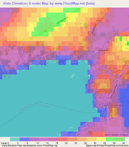 Viste,Norway Elevation Map