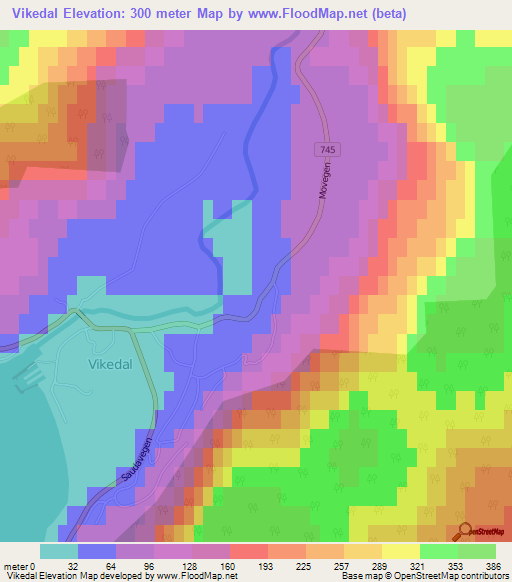 Vikedal,Norway Elevation Map