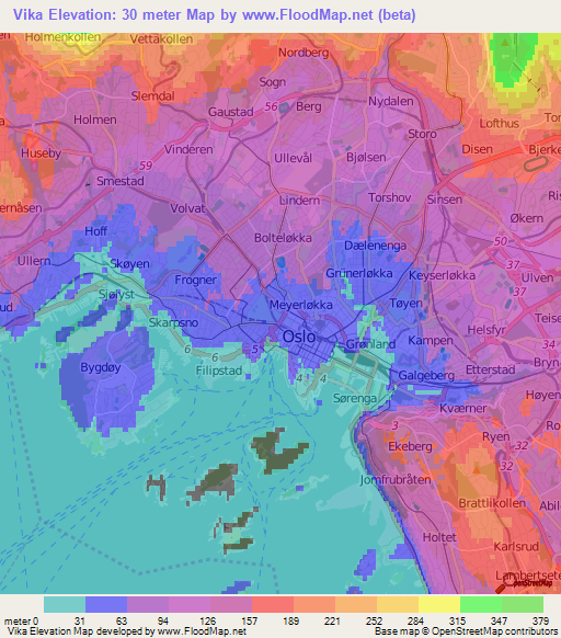 Vika,Norway Elevation Map