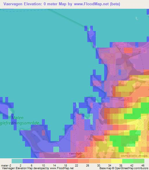 Elevation of Vaervagen,Norway Elevation Map, Topography, Contour