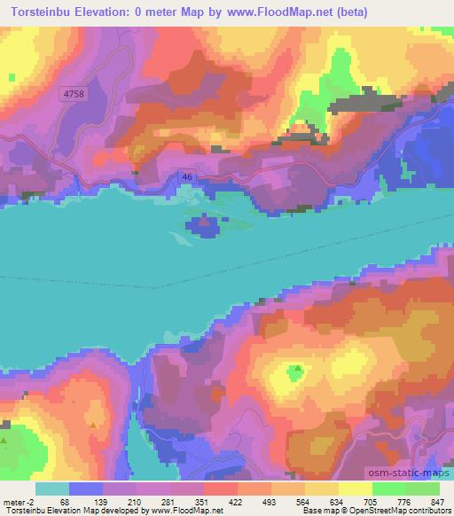 Torsteinbu,Norway Elevation Map