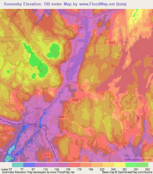 Svenneby,Norway Elevation Map