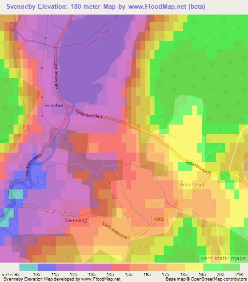 Svenneby,Norway Elevation Map