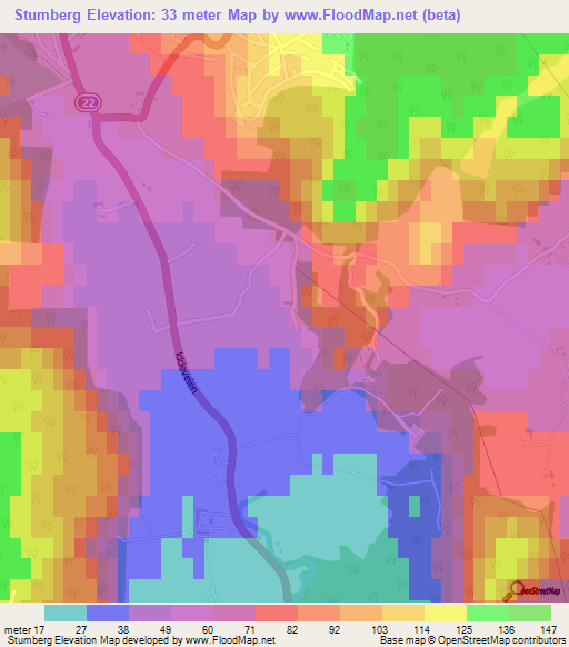 Stumberg,Norway Elevation Map