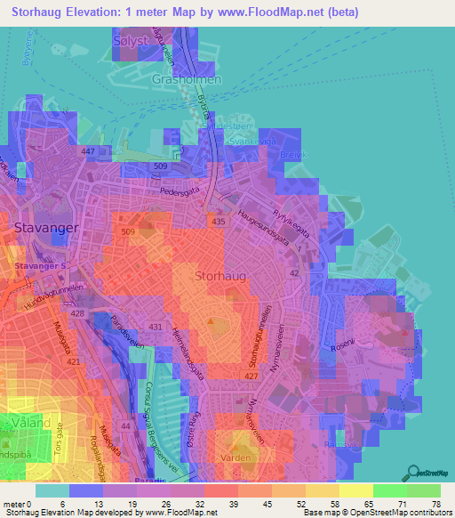 Storhaug,Norway Elevation Map