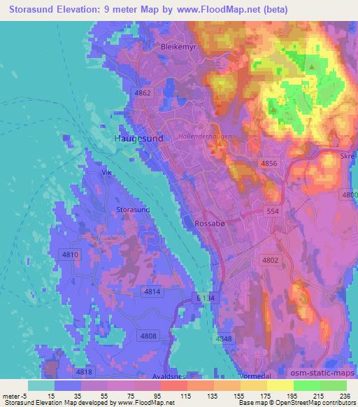 Storasund,Norway Elevation Map