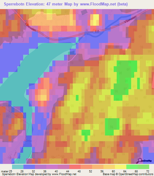 Sperrebotn,Norway Elevation Map