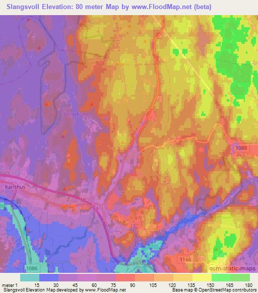 Slangsvoll,Norway Elevation Map