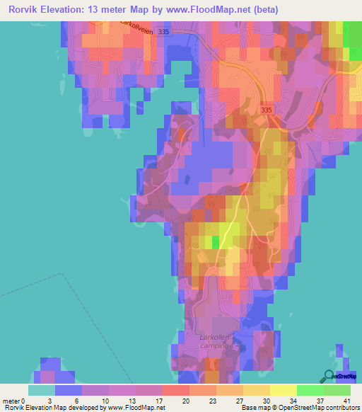 Rorvik,Norway Elevation Map