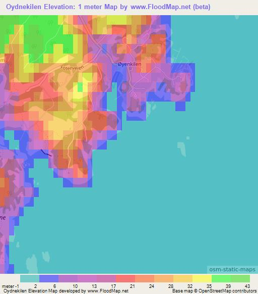 Oydnekilen,Norway Elevation Map