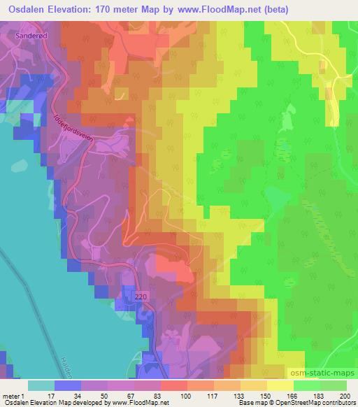 Osdalen,Norway Elevation Map