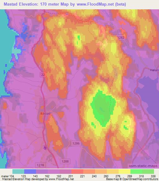 Mastad,Norway Elevation Map