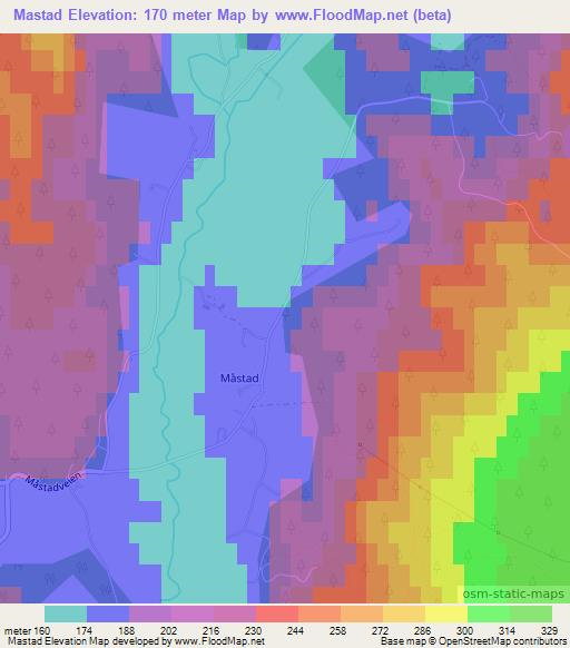 Mastad,Norway Elevation Map