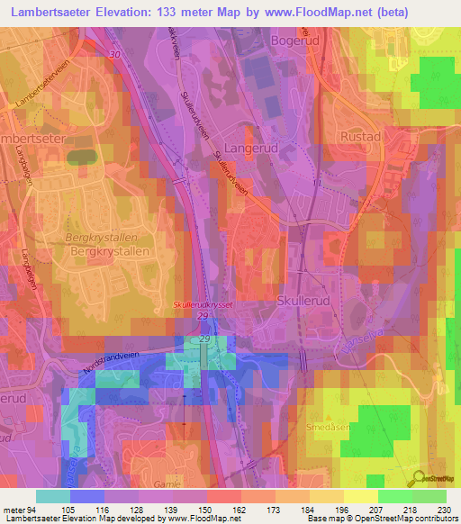 Lambertsaeter,Norway Elevation Map