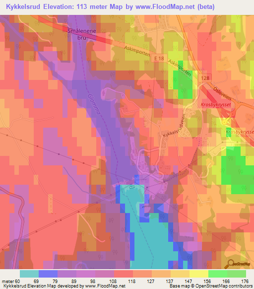 Kykkelsrud,Norway Elevation Map