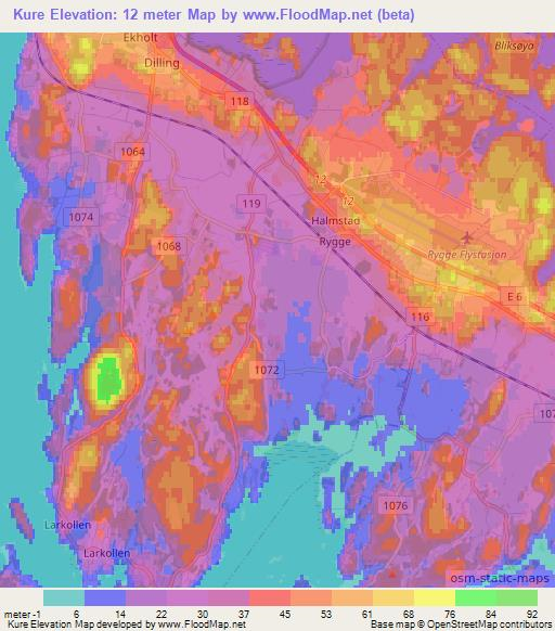 Kure,Norway Elevation Map