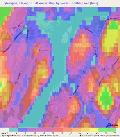 Jyteskjaer,Norway Elevation Map