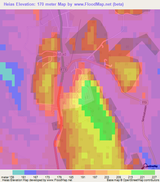 Heias,Norway Elevation Map