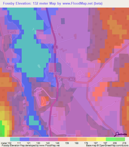 Fossby,Norway Elevation Map