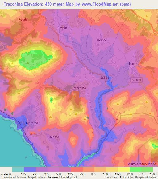 Trecchina,Italy Elevation Map