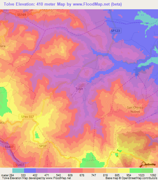 Tolve,Italy Elevation Map