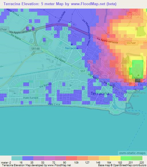 Terracina,Italy Elevation Map