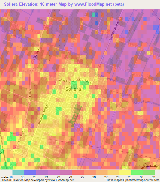 Soliera,Italy Elevation Map