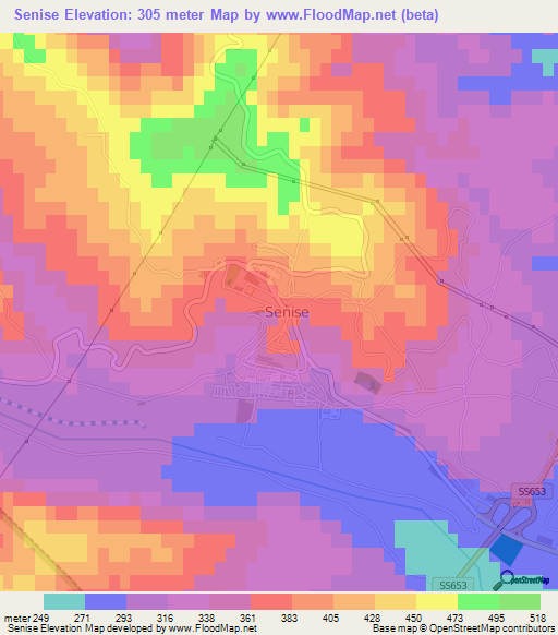 Senise,Italy Elevation Map