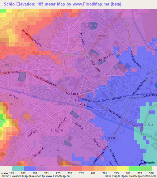 Schio,Italy Elevation Map