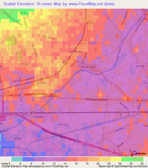 Scafati,Italy Elevation Map