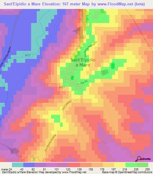 Sant'Elpidio a Mare,Italy Elevation Map