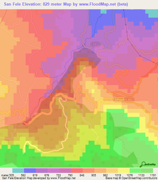 San Fele,Italy Elevation Map