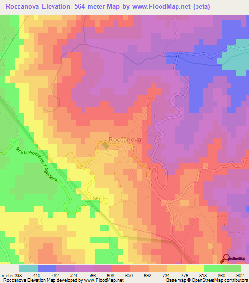 Roccanova,Italy Elevation Map