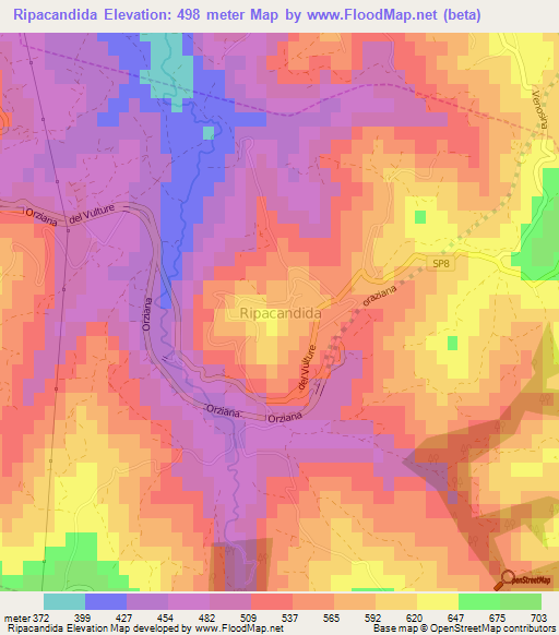 Ripacandida,Italy Elevation Map