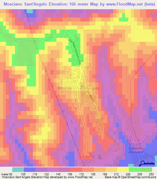 Elevation of Mosciano Sant'Angelo,Italy Elevation Map, Topography, Contour