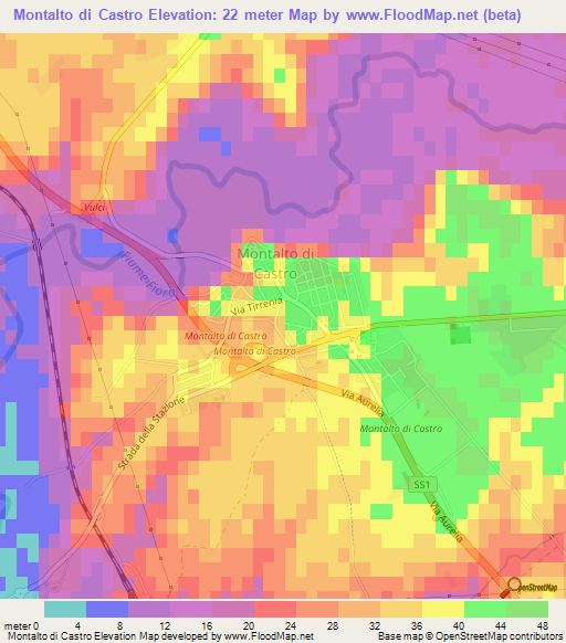Montalto di Castro,Italy Elevation Map