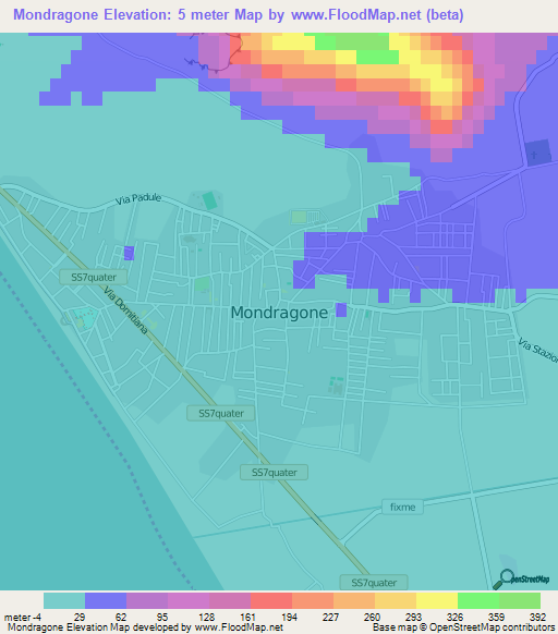 Mondragone,Italy Elevation Map