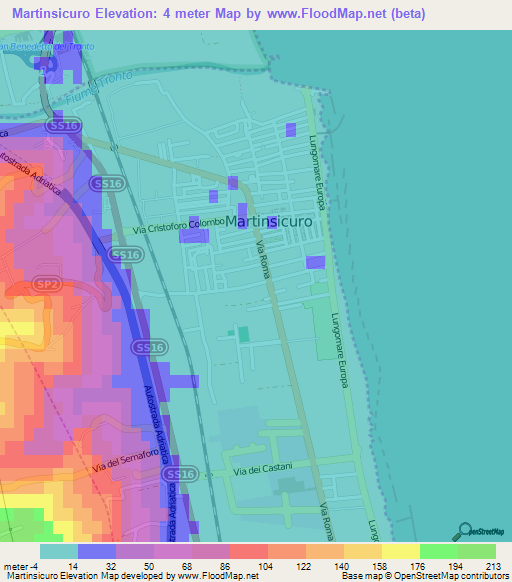 Martinsicuro,Italy Elevation Map