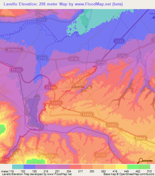 Lavello,Italy Elevation Map