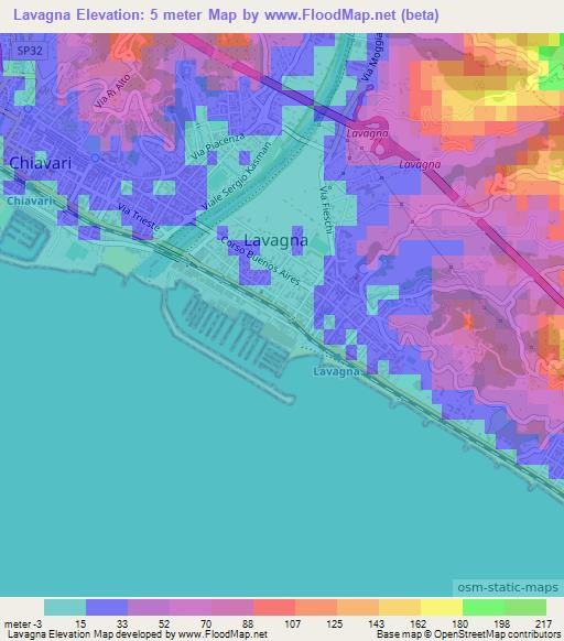 Lavagna,Italy Elevation Map