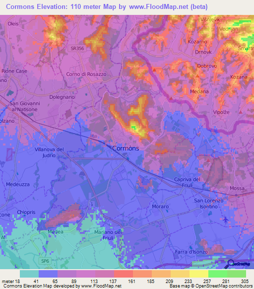 Cormons,Italy Elevation Map